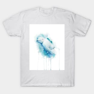 watercolor white whale illustration T-Shirt